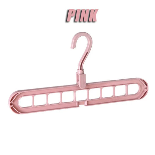 9 Holes Closet Organizer Multi-functional Foldable Drying Rack Scarf Clothing Organizer Hanger Creative Plastic Storage Rotating